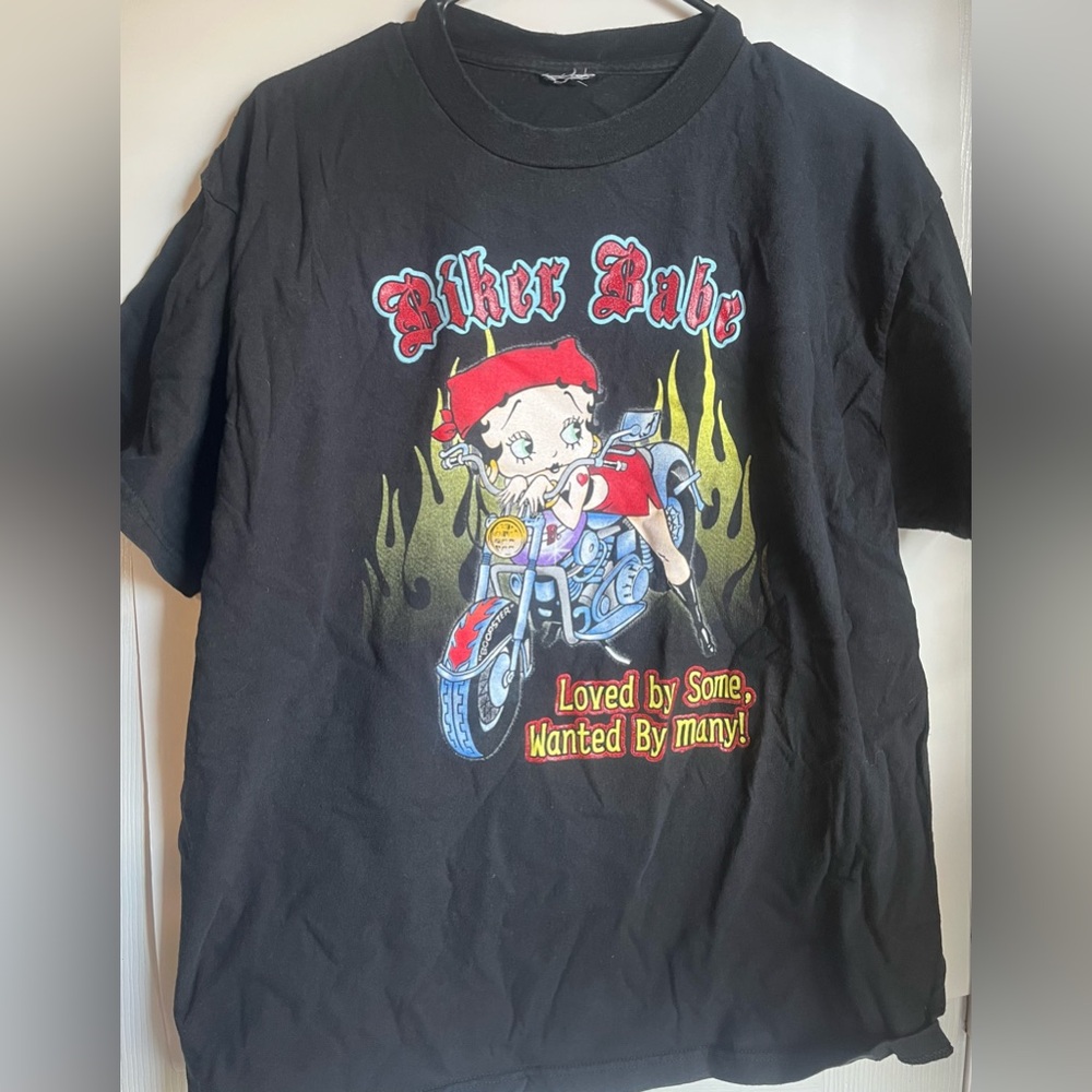 Vintage 1990’s Women’s Large Black Betty Boop Biker Babe T-Shirt